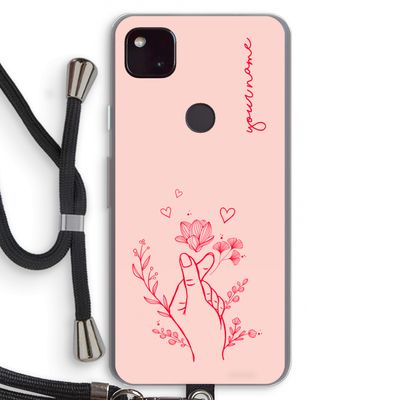 Giving Flowers: Pixel 4a 5G Transparant Hoesje met koord