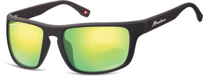 Montana zonnebril unisex cat.3 matzwart/groen (SP314E)