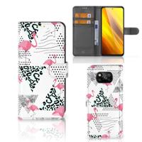 Xiaomi Poco X3 | Poco X3 Pro | Telefoonhoesje | Met pasjeshouder | Flamingo Triangle