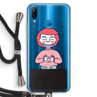 Hartje: Huawei P20 Lite Transparant Hoesje met koord