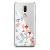 Gekleurde driehoekjes pastel: OnePlus 6 Transparant Hoesje