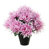 Kunstbloemen plant in pot - lila paars tinten - 28 cm - Bloemenstuk ornament