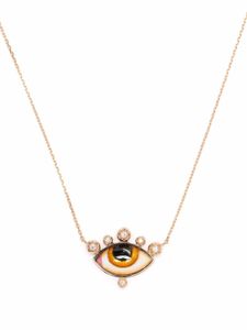 Lito collier Greek eye en or rose 14ct orné de diamants