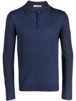 Corneliani polo en maille intarsia - Bleu