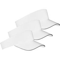 Zonneklep Sunvisor petje - 5x - wit - katoen - klittenbandsluiting - voor volwassenen