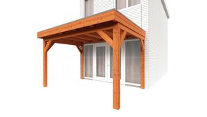 Trendhout Aanbouwveranda Ancona 480x390 cm - plat dak model links- - Hout- Trendhout
