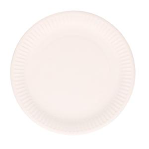 Feestbordjes/gebaksbordjes karton - 120x - wit - rond - papieren bordjes