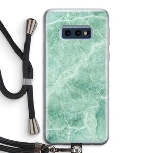 Groen marmer: Samsung Galaxy S10e Transparant Hoesje met koord