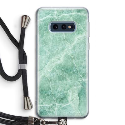 Groen marmer: Samsung Galaxy S10e Transparant Hoesje met koord