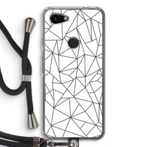Geometrische lijnen zwart: Pixel 3a Transparant Hoesje met koord
