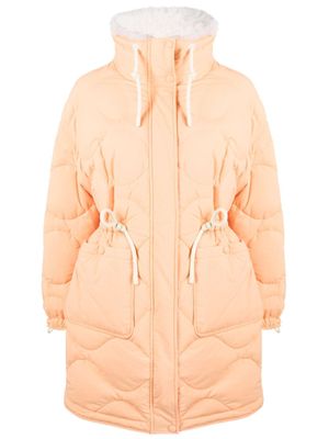 Yves Salomon manteau matelassé à lien de resserrage - Orange