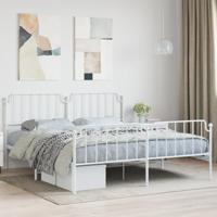 Bedframe met hoofd- en voeteneinde metaal wit 183x213 cm