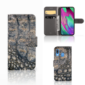 Samsung Galaxy A40 Telefoonhoesje met Pasjes Krokodillenprint