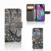 Samsung Galaxy A40 Telefoonhoesje met Pasjes Krokodillenprint - thumbnail