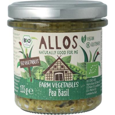 Allos Farm vegetables doperwten & basilicum bio