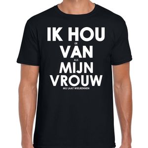 Ik hou er van als mijn vrouw mij laat wielrennen cadeau t-shirt zwart heren