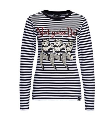 Queen Kerosin Not Your Doll Longsleeve Shirt Black White -S