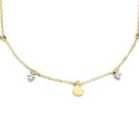 14k Geelgouden Collier met Rondjes en Zirkonia - 40-44 cm
