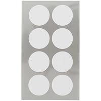 Hobby stickers - 32x stuks - witte ronde sticker etiketten - dia 25 mm - rond