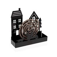 Steun voor anti-muggen spiralen Versa Zwart Metaal 5 x 17 x 17 cm Huis
