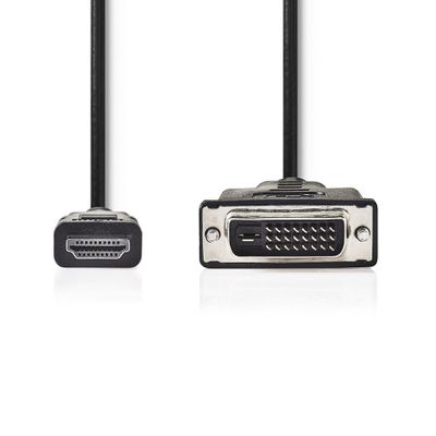 Nedis CCGB34800BK20 Hdmi- Dvi-kabel Hdmi-connector - Dvi-d 24+1-pins Male 2,0 M Zwart