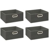 Set van 6x opbergmand/kastmand 14 liter donkergrijs linnen 31 x 31 x 15 cm