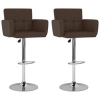 Barstoelen 2 st kunstleer bruin