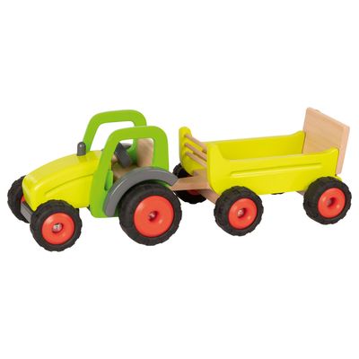 Goki houten tractor met trailer