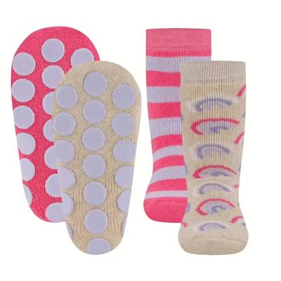 Ewers antislip sokken 2-pack Regenbogen Ringel Sorbet Pink-27-30