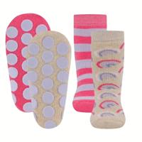 Ewers antislip sokken 2-pack Regenbogen Ringel Sorbet Pink-27-30