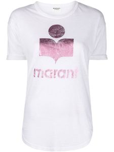 MARANT ÉTOILE t-shirt en lin à logo imprimé - Blanc