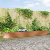 Verhoogde plantenbak Bruin 400 x 80 x 44 cm Staal