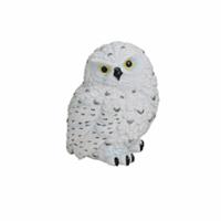 Decoratie sneeuwuil - wit - polystone - 11 cm - uilen beeldje