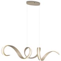LED Hanglamp - Cinque Cisenna - 1 Lichtpunt van 80 Watt - Dimbaar - Aanpasbare Lichtkleur - Hoogte Aanpasbaar - 150cm - Warm Beige - Metaal