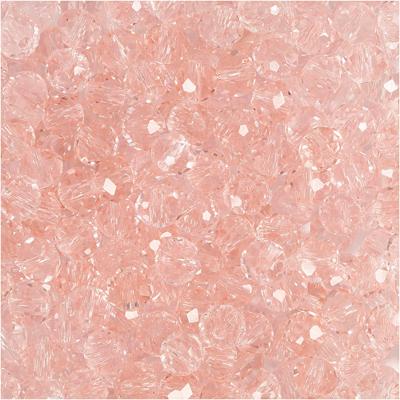 Creativ Company Facet kralen, afm 3x4 mm, gatgrootte 0,8 mm, roze, 100 stuk/ 1 doos