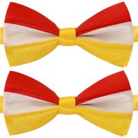 Carnaval verkleed strikje - 2x - Oeteldonk - rood/geel/wit - Den Bosch - clipsluiting