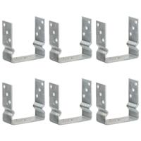 VidaXL Grondankers 6 st 14x6x15 cm gegalvaniseerd staal zilverkleurig VidaXL Grondankers 6 st 14x6x15 cm gegalvaniseerd staal zilverkleurig