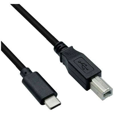 ROLINE USB2.0 Type C Kabel, C - B, M/M, zwart, 1,8 m