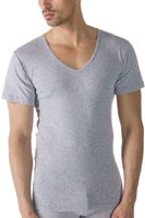 Mey Casual Cotton Regular Fit T-Shirt V-hals lichtgrijs, Effen