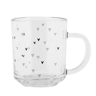 Theeglas Transparant overal hartjes