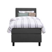 Leen Bakker - Boxspring Liv Geblokt - Antraciet - 90x200 Cm - Vierkante Poot - Stof - Grijs