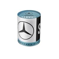 Mercedes Benz spaarpot - zwart/wit/blauw - 14 x 11 cm - spaarpotten - heren - vaderdag cadeau