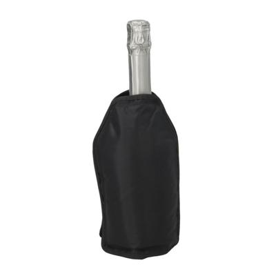 Wijnfles koeler/koelelement hoes - zwart - 22 cm - Flessenkoeler - Wijnkoeler