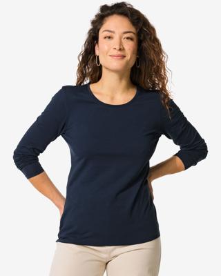 HEMA Dames T-shirt jersey donkerblauw (donkerblauw)