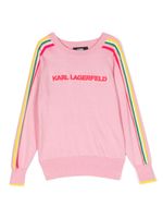 Karl Lagerfeld Kids écharpe à logo imprimé - Rose - thumbnail