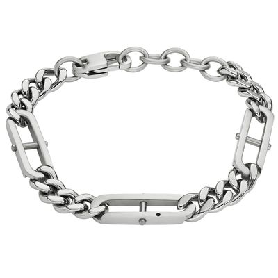 Fossil JF04342040 Armband Heritage D-link staal zilverkleurig 19-22 cm