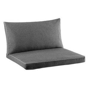 Loungekussenset Universeel - donkergrijs - 2 stuks - 73x73x6,5 cm en 73x43x12 cm - Leen Bakker