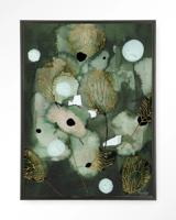 Urban Cotton Wandkleed 'Forest Flower' 110 x 145cm in Floating Frame - black