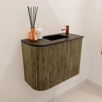 Toiletmeubel Mondiaz Joya Dlux | 51.6 cm | Meubelkleur Dusk | Faye wastafel Lava Wasbak Rechts | 1 kraangat