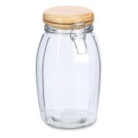 Voorraadpotten/bewaarpotten - 1.85L - glas - met beugelsluiting - D13 x H23 cm